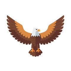 Cute Eagle Cartoon Illustration for Kids Coloring Book