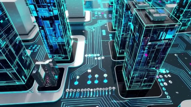 modern smart city with digital and technological infrastructure