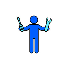 Icon a repairman, isolated against a clean background.