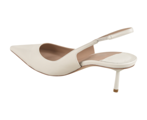 Women Stylish Pastel White high heel stiletto shoe with transparent background, This fashion-forward women’s footwear features a pointed toe and ultra-thin heel