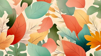 Bright tropical leaves create a trendy, overlapping background.