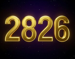 Gold numbers on dark background