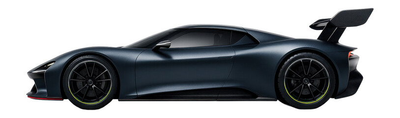 Hydrogen sports car with low profile and distinctive rear wing