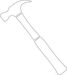 High-Quality Illustration of Hammer Tool for Construction, DIY, Repair Work, and Carpentry, Perfect for Crafts, Home Improvement Projects