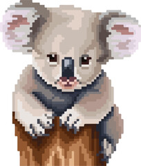 Fototapeta premium koala animal pixel art style illustration 