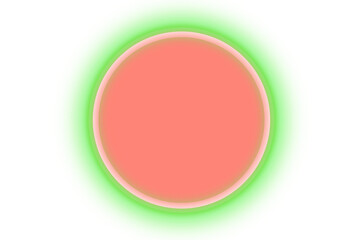 Abstract Glowing Red Circle with Green Aura isolated on transparent background, png background