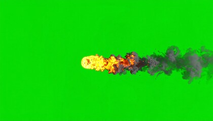 Fireball trail with green screen.