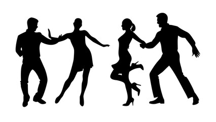 Black silhouette of a running cheetah animal wildlife