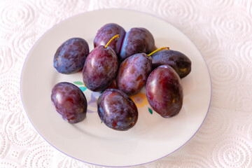 plums on a plate