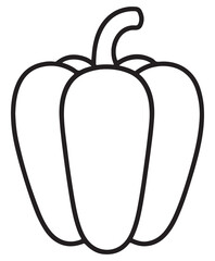 Simple outline drawing of a bell pepper