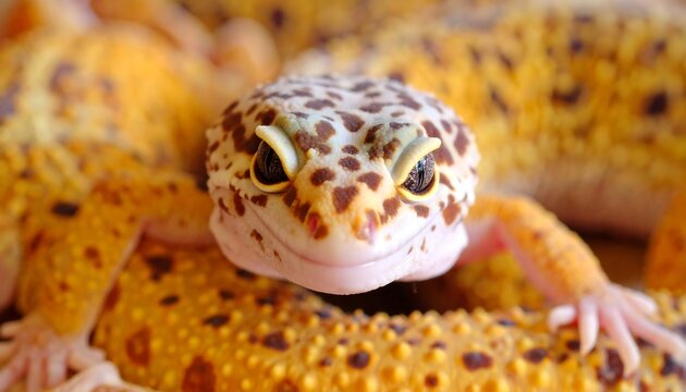 Leopard Gecko Closeup Portrait.