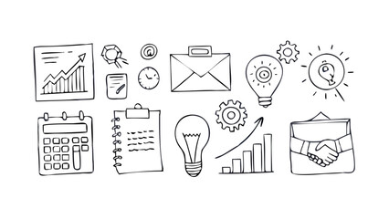 Business Icons Hand Drawn Doodle office