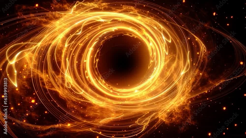Canvas Prints abstract cosmic portal with glowing energy trails on a dark background