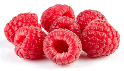 Fresh Raspberries Isolated on White Background