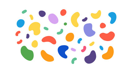 Colorful abstract organic shapes blobs