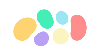 Colorful abstract organic shapes rounded pastel