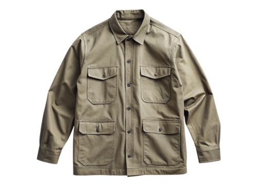 Utility overshirt with pockets isolated on white background