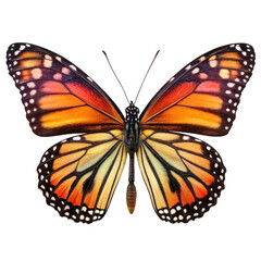 Fototapeta premium Monarch butterfly isolated on transparent background