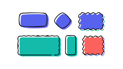 Colorful crayon style abstract shapes vector