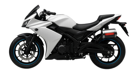 Obraz premium Patrol motorcycle with white and black livery and side-mounted siren