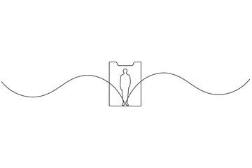 Obraz premium Clipboard continuous one line drawing minimalist outline vector illustration 