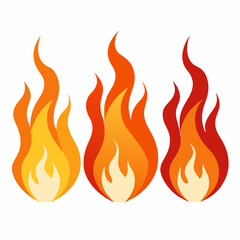 Continuous Flames In Various Intensities In Row On A Transprent Background