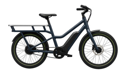 Fototapeta premium Cargo electric bicycle with rear-mounted cargo platform and integrated battery housing