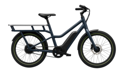 Cargo electric bicycle with rear-mounted cargo platform and integrated battery housing