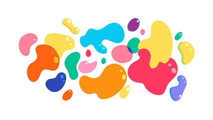 Colorful organic shapes abstract blob fluid