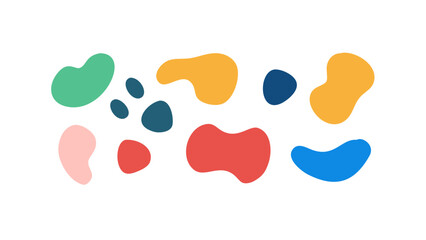 Colorful organic shapes abstract collection blob fluid