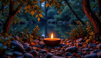 firelight creates tranquil glowing environment that calms nervous system encourages reflection meditation and supports emotional balance.