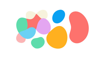 Colorful organic shapes abstract composition graphic design