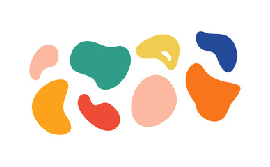 Colorful organic shapes collection abstract blobs