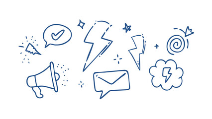 Communication icons and symbols speech bubble check mark