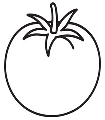 Simple outline drawing of a fresh tomato