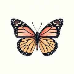 Colorful Flight Butterfly Emblem