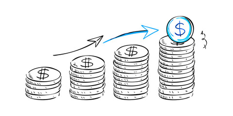 Dollar coin growth arrow money finance