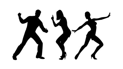 Dynamic couple dancing salsa with flowing movement