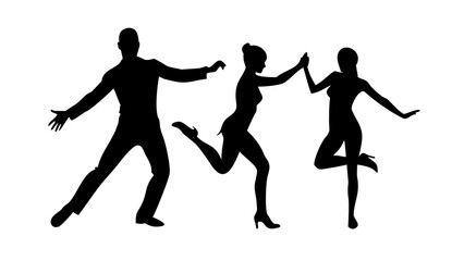 Elegant Couple Dancing Together silhouette romantic