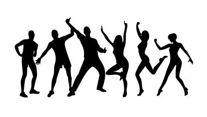 Energetic dancer in motion silhouette dancing