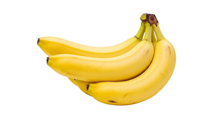 Fresh bananas on transparent background png format white environment food content for culinary uses


