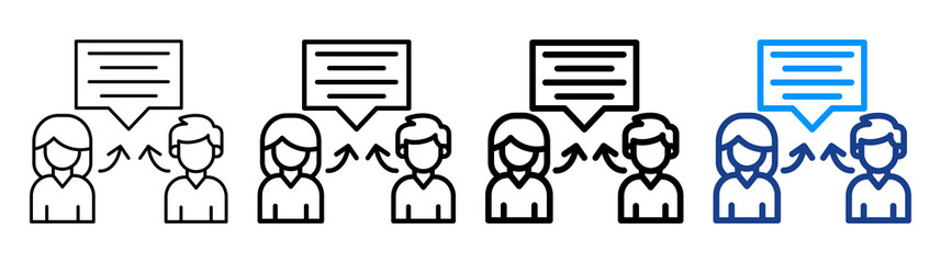 Obraz premium Open Communication Icon Different Style Outline Collection Set