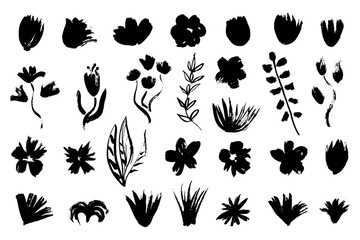 The flowers are simple, painted with a brush