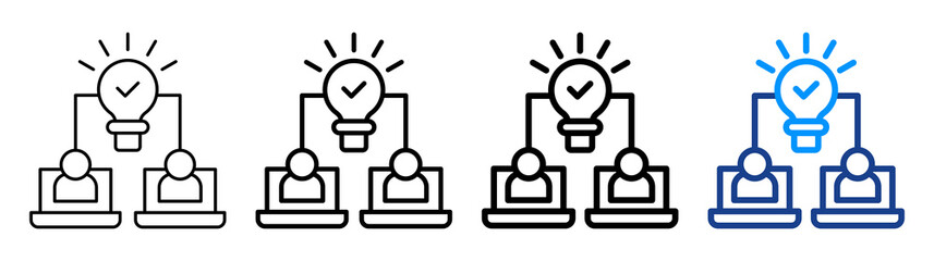Obraz premium Online Brainstorming Icon Different Style Outline Collection Set