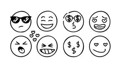 Hand drawn doodle elements icons symbols