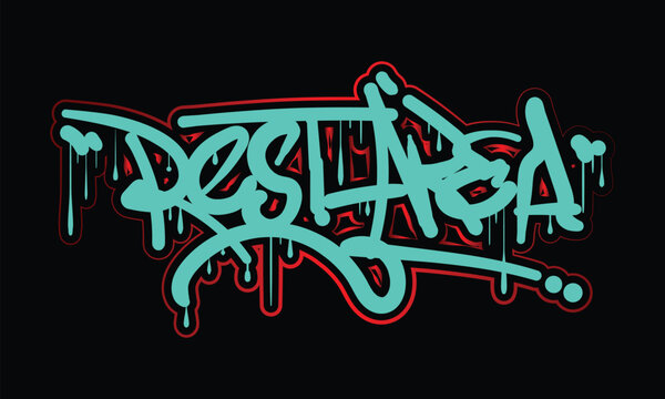 REST AREA graffiti tag custom style design