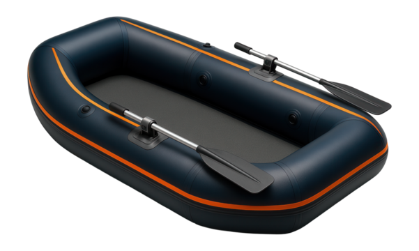 Inflatable fishing raft with multiple air chambers and reinforced floor