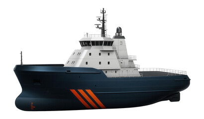 Obraz premium Icebreaker with a large deckhouse and visible ice-class hull markings