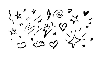 Hand drawn simple flower doodle botanical