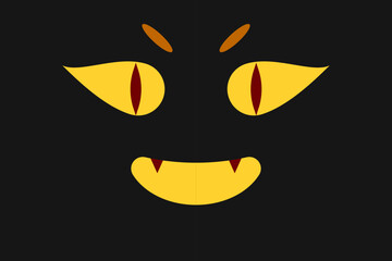 Cute Halloween cartoon character watercolor hand drawn on dark background seamless pattern. Perfect decorative design for fabric, wallpaper, wrapping, illustration, greeting, card, poster, background